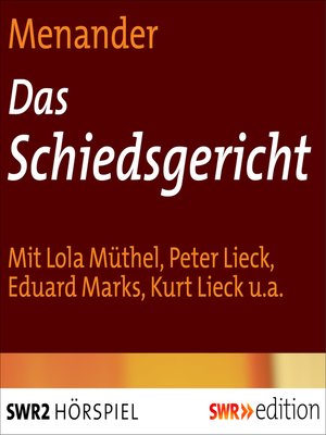 cover image of Das Schiedsgericht